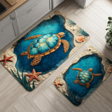 Non-slip Kitchen Rug – Kitchen Mat Flowers and Sea