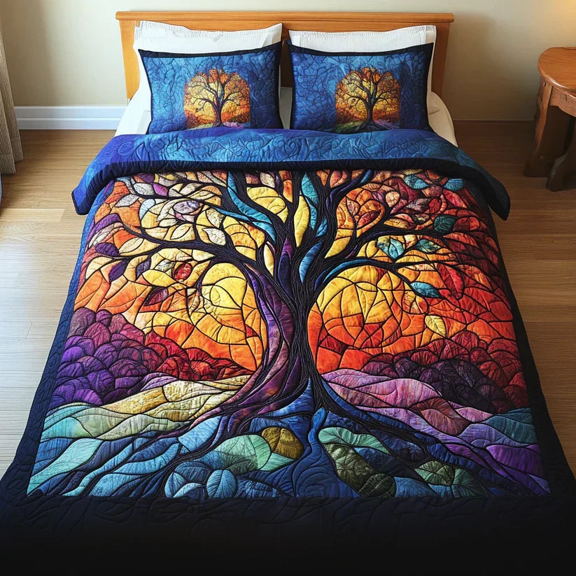 TREE OF LIFE | 3-PIECE QUILTED BED SET