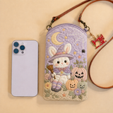 Slim Quilted Phone Crossbody Bag – Pastel Witch Bunny