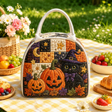 BLACK CAT AND JACK-O’-LANTERN | HANDCRAFTED QUILTED BAG