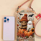 Slim Quilted Phone Crossbody Bag – Halloween Ghost and Highland Cow