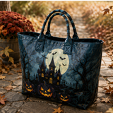 PVC Tote Bag – Midnight Blue Haunted Castle