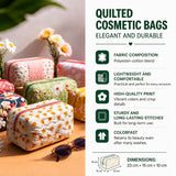 COSMETIC BAG WITH RETRO MUSHROOMS | HANDCRAFTED QUILTED BAG